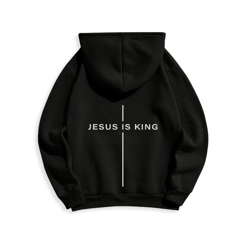 Christianartworkshop Jesus Is King Streetwear Fleece Lined Pullover Hoodie - image 10