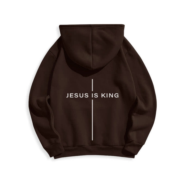 Christianartworkshop Jesus Is King Streetwear Fleece Lined Pullover Hoodie - image 19