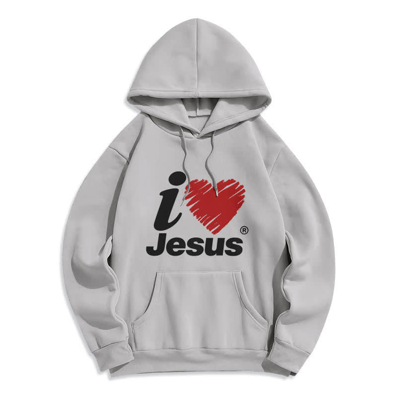 Christianartworkshop Jesus Heart Graffiti Fleece Lined Pullover Hoodie - Grey - 2XL - image 2