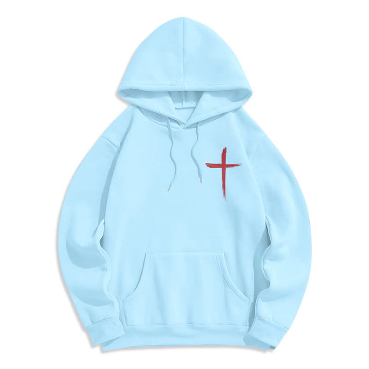Christianartworkshop Faith Graffiti Red Cross Fleece Lined Pullover Hoodie - image 20