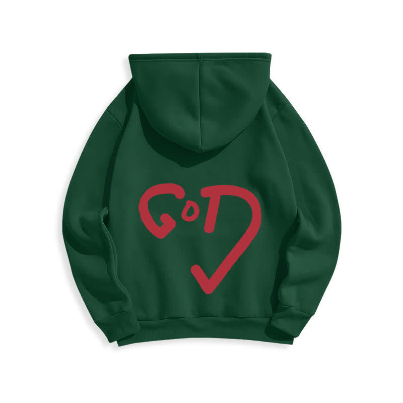 Christianartworkshop Faith Graffiti Red Cross Fleece Lined Pullover Hoodie - image 22