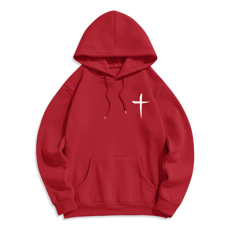 Christianartworkshop Faith Graffiti Red Cross Fleece Lined Pullover Hoodie - image 17