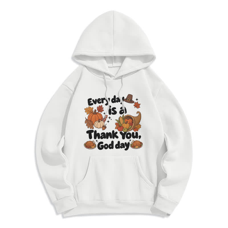 Christianartworkshop Thank You God Harvest Graphic Fleece Pullover Hoodie - White - 2XL - image 0