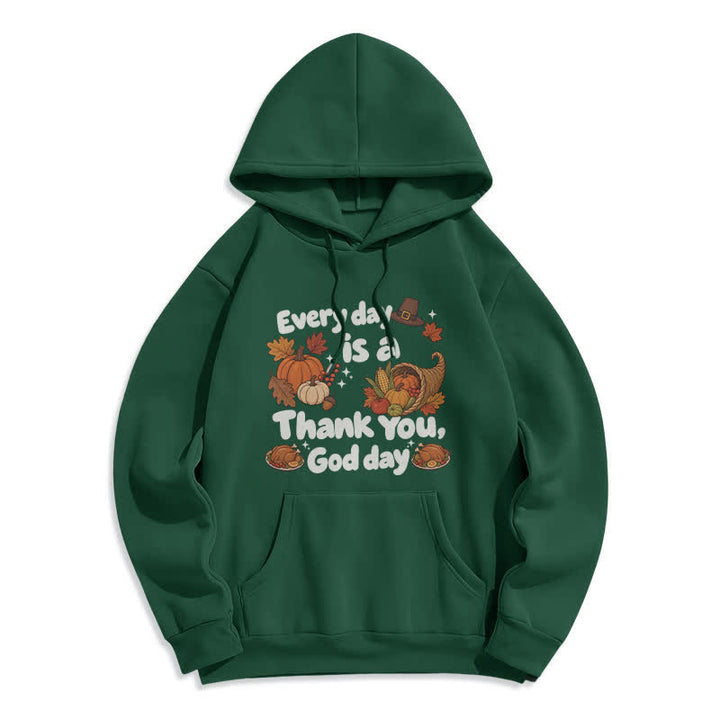 Christianartworkshop Thank You God Harvest Graphic Fleece Pullover Hoodie - Green - 2XL - image 6