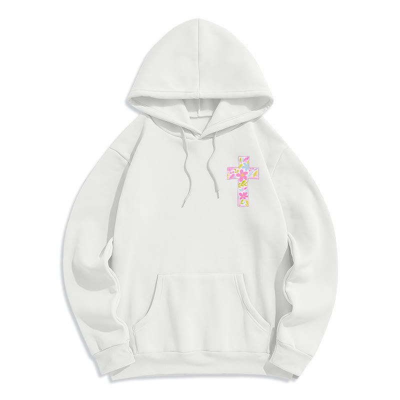 Christianartworkshop With God All Things Are Possible Floral Cross Hoodies - image 5