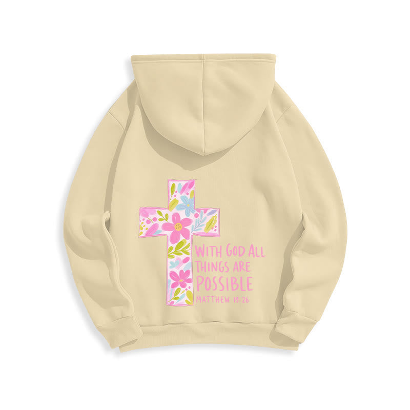 Christianartworkshop With God All Things Are Possible Floral Cross Hoodies - image 13