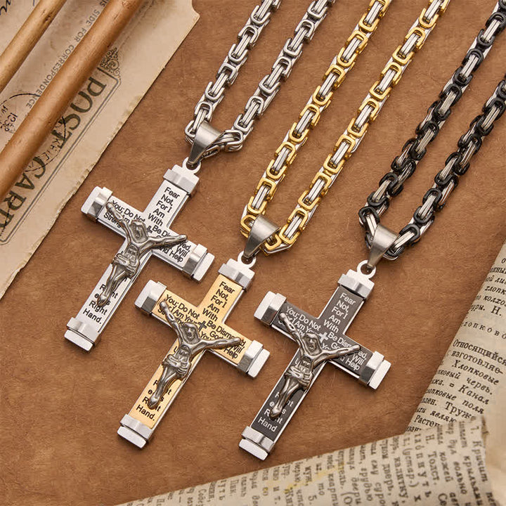 Christianartworkshop 3D Sculpted Stainless Crucifix Necklace: Symbol of Timeless Divine Promise - image 0