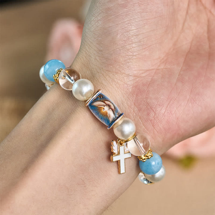 Christianartworkshop Holy Icon Printed Alloy Charm Bead Bracelet: Bearer of Uplifting Sacred Serenity - image 12