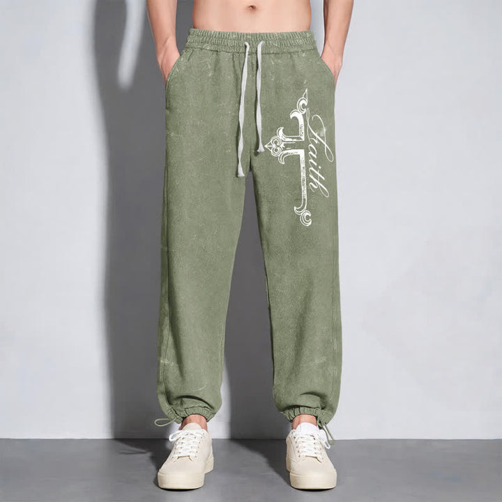 Christianartworkshop Walk By Faith Ornate Cross Washed Sweatpants - image 30