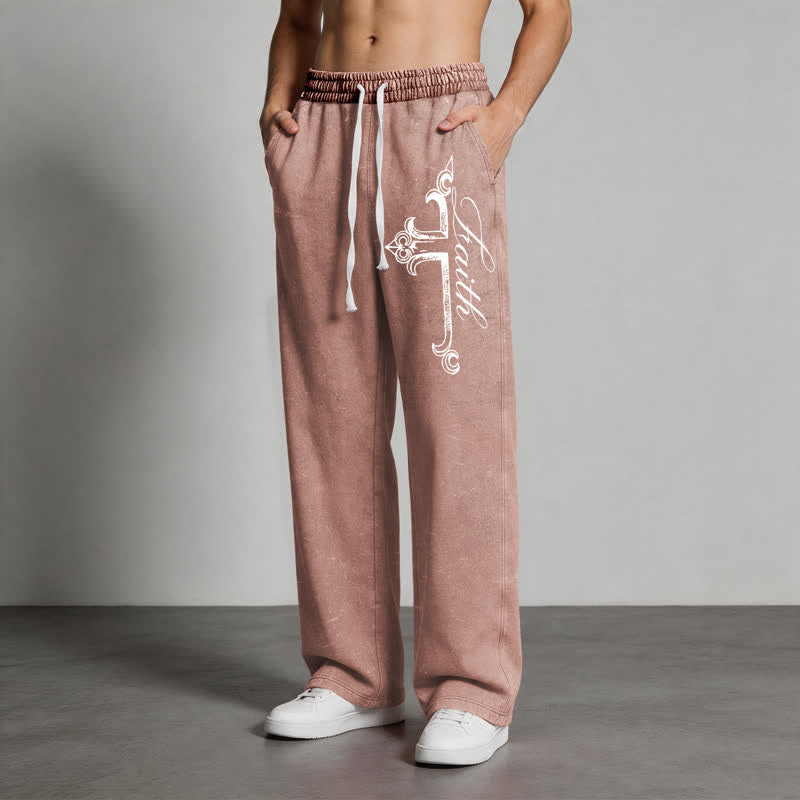 Christianartworkshop Walk By Faith Ornate Cross Washed Sweatpants - image 36