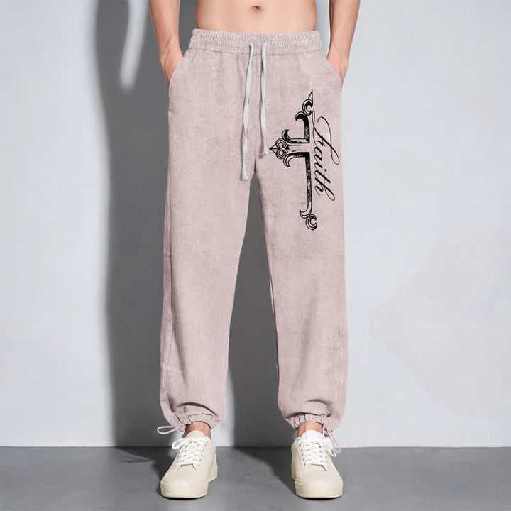 Christianartworkshop Walk By Faith Ornate Cross Washed Sweatpants - image 6