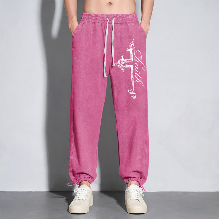 Christianartworkshop Walk By Faith Ornate Cross Washed Sweatpants - image 46