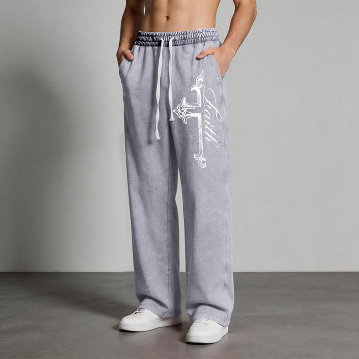 Christianartworkshop Walk By Faith Ornate Cross Washed Sweatpants - image 20