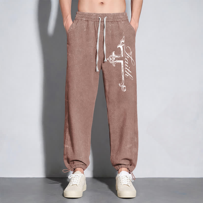 Christianartworkshop Walk By Faith Ornate Cross Washed Sweatpants - image 38