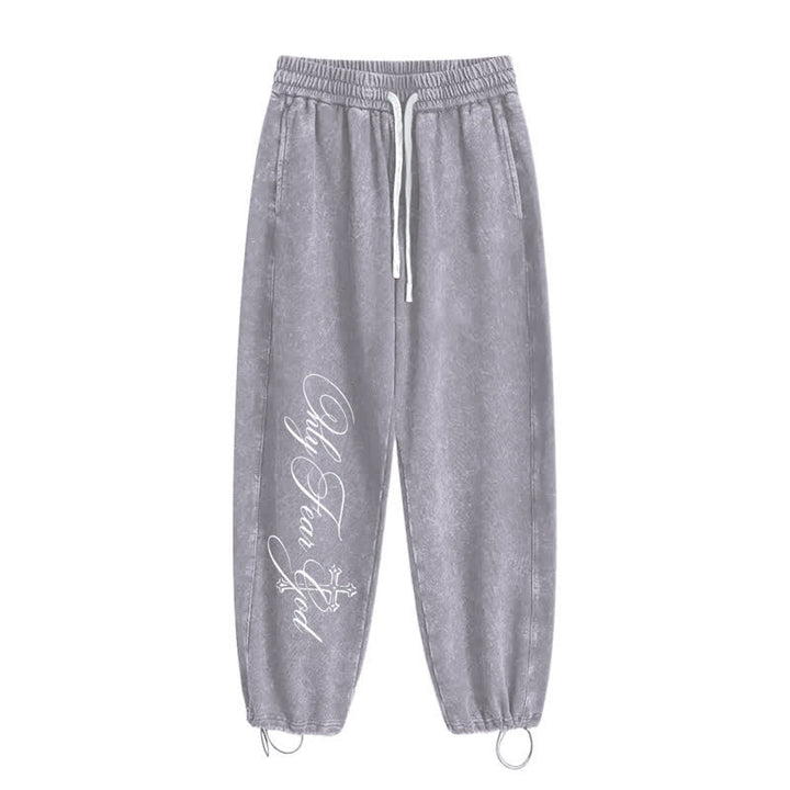 Christianartworkshop Walk By Faith Cross Script Washed Sweatpants - image 18