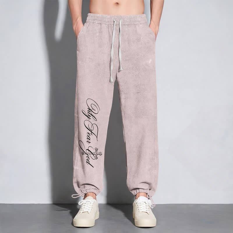 Christianartworkshop Walk By Faith Cross Script Washed Sweatpants - image 14