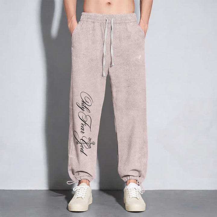 Christianartworkshop Walk By Faith Cross Script Washed Sweatpants - image 14