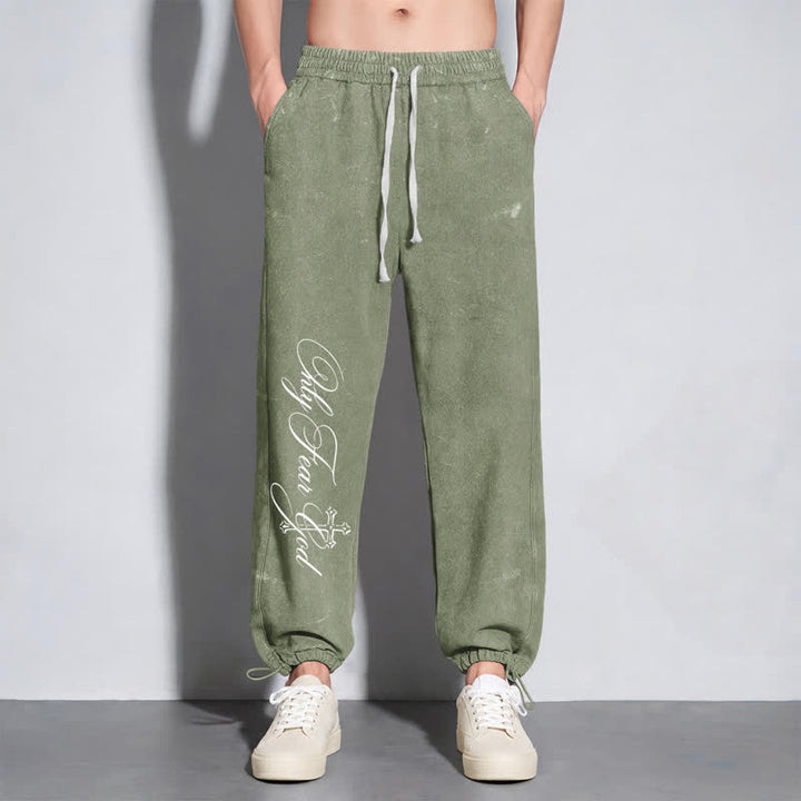 Christianartworkshop Walk By Faith Cross Script Washed Sweatpants - image 30