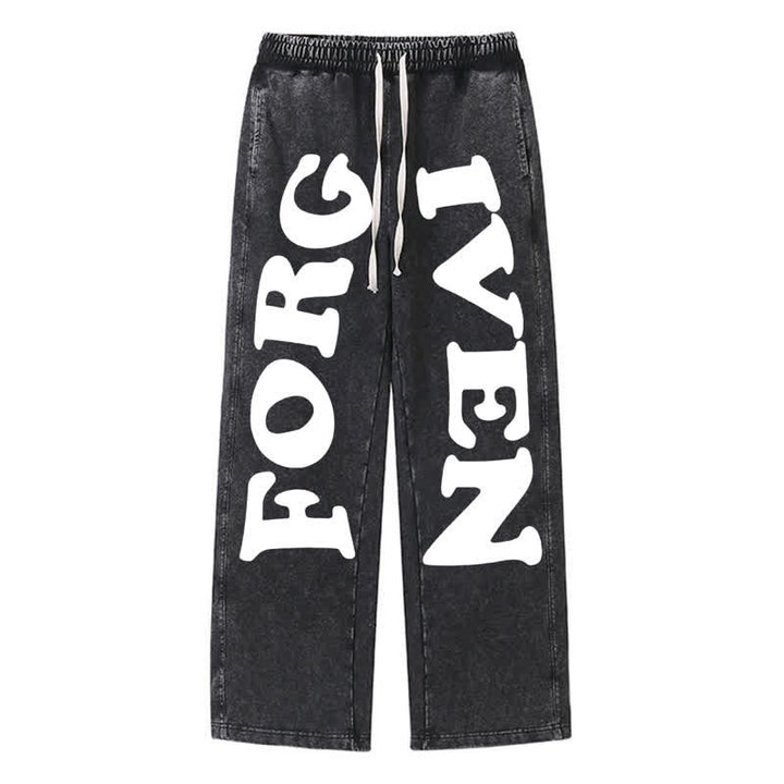 Christianartworkshop Forgiven Statement Wide Leg Washed Sweatpants - Black - 2XL - image 8