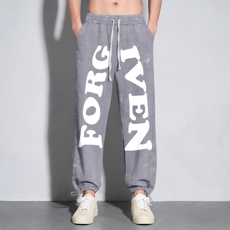 Christianartworkshop Forgiven Statement Wide Leg Washed Sweatpants - image 6