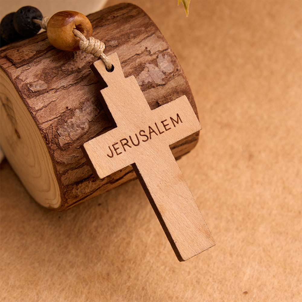 Christianartworkshop Natural Durable Volcanic Stone Rosary with St. Benedict Medal & Crucifix - image 5
