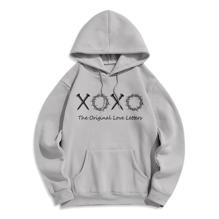 Christianartworkshop XOXO Love Letters Fleece Lined Pullover Hoodie - Grey - 2XL - image 4