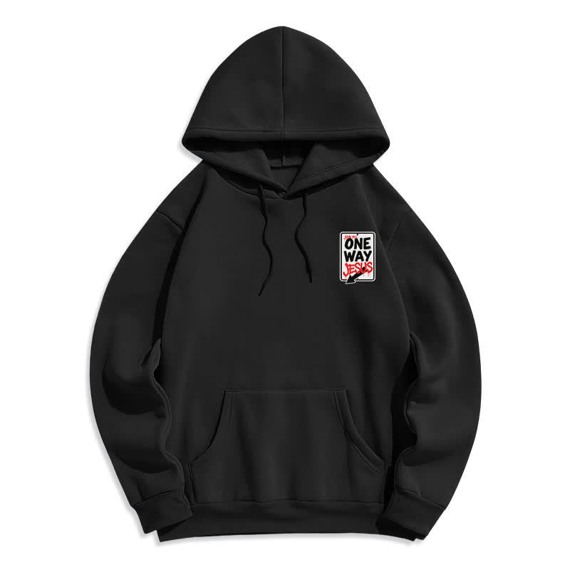 Christianartworkshop One Way Jesus Graffiti Heather Gray Pullover Hoodie - image 8