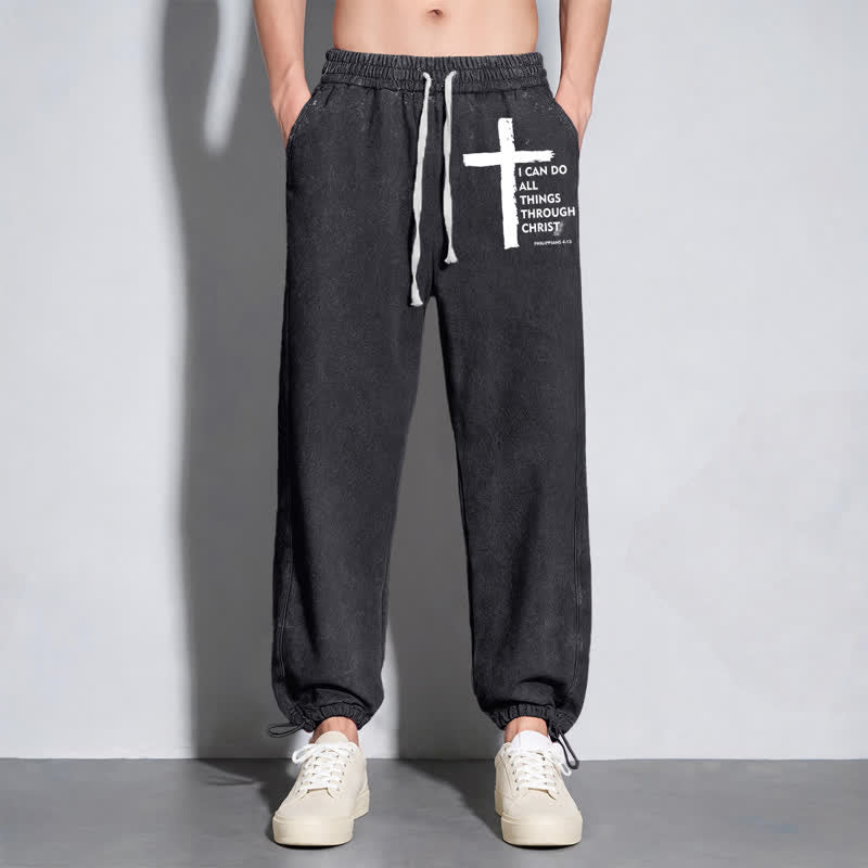 Christianartworkshop Walk By Faith Cross Washed Sweatpants - image 14