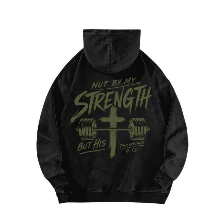 Christianartworkshop Not By My Strength But His Brown Washed Hoodie - image 4