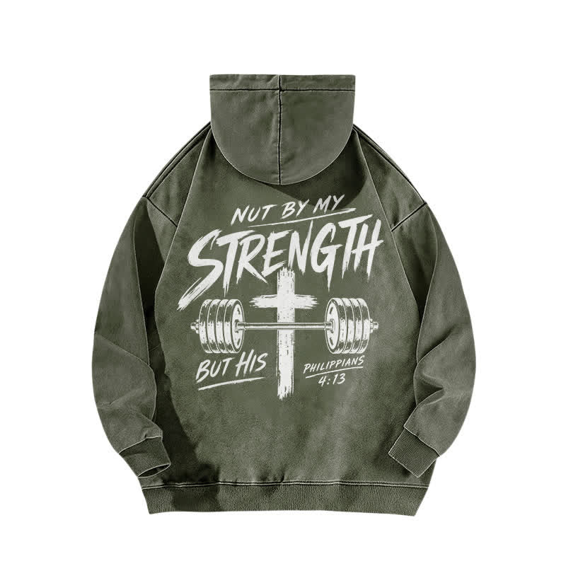 Christianartworkshop Not By My Strength But His Brown Washed Hoodie - image 13