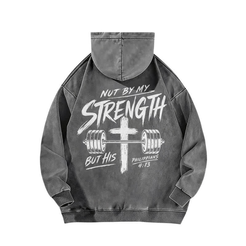 Christianartworkshop Not By My Strength But His Brown Washed Hoodie - image 10