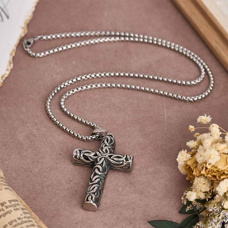 Christianartworkshop Hollow Twisted Knot Relief Cross Pendant Necklace: Timeless Emblem of Gentle Heavenly Guardianship - image 7