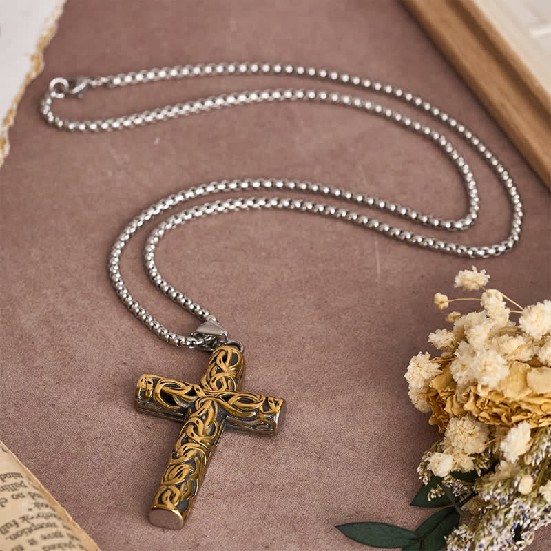 Christianartworkshop Hollow Twisted Knot Relief Cross Pendant Necklace: Timeless Emblem of Gentle Heavenly Guardianship - image 17