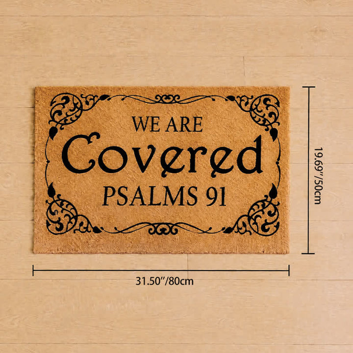 Christianartworkshop Entryway Faith Quote We Are Covered Psalms 91 Artificial Coir Doormat - 19.69''*31.5''/50*80cm - image 8