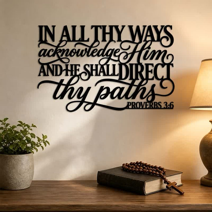 Christianartworkshop Cursive Proverbs Quote Metal Wall Decor : Emblem of Gentle Divine Guidance - image 6