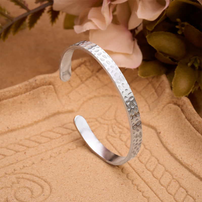 Christianartworkshop Elegant Hammered Finish God Verse Cuff Bracelet: Reminder of Tender Heavenly Care - image 3