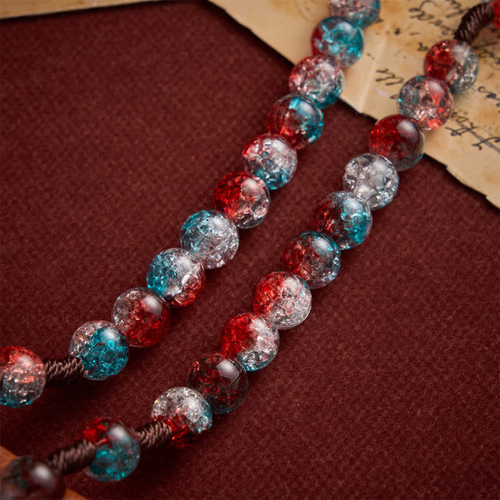 Christianartworkshop Christmas Themed Translucent Crackle Bead Rosary - image 7
