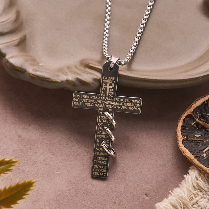 Christianartworkshop Engraved Scripture Cross Box Chain Necklace: Emblem of Heavenly Promise Grace - image 2
