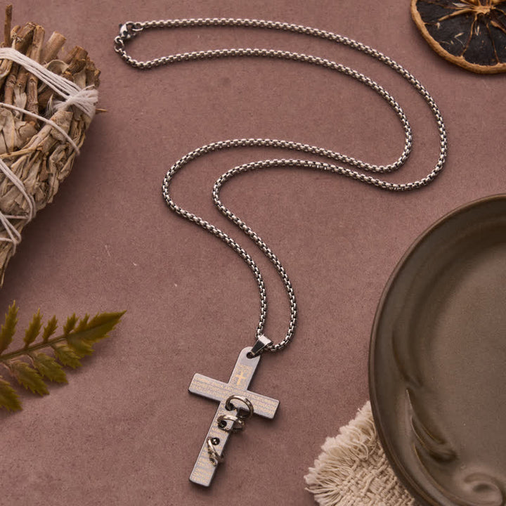 Christianartworkshop Engraved Scripture Cross Box Chain Necklace: Emblem of Heavenly Promise Grace - image 5