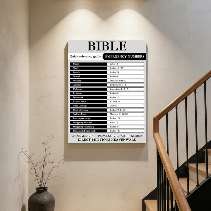 Christianartworkshop Biblical Emergency Guide Wall Art Print: Serene Heavenly Comfort Scripture Sign - image 2
