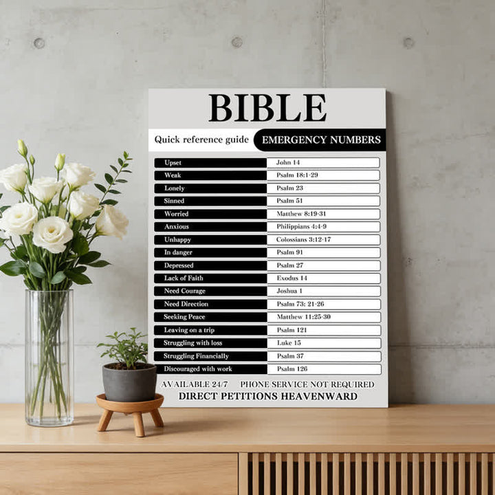 Christianartworkshop Biblical Emergency Guide Wall Art Print: Serene Heavenly Comfort Scripture Sign - image 4
