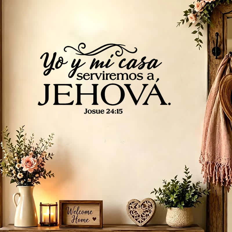 Christianartworkshop Cursive Sacred Household Vow Wall Sticker: Sign of Timeless Heavenly Shelter - image 0