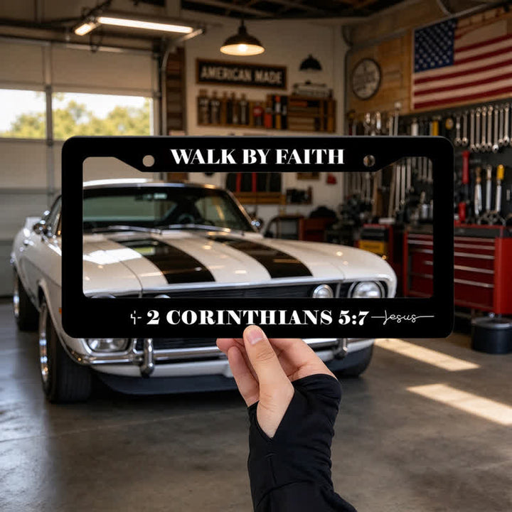 Christianartworkshop Cross Accented Faith Car License Frame: Beacon of Gentle Heavenly Light - image 4