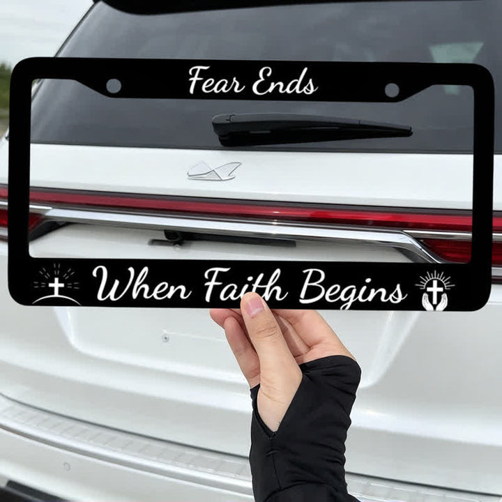 Christianartworkshop Sacred Cross Faith Metal Car Frame: Beacon of Steadfast Heavenly Strength - image 5