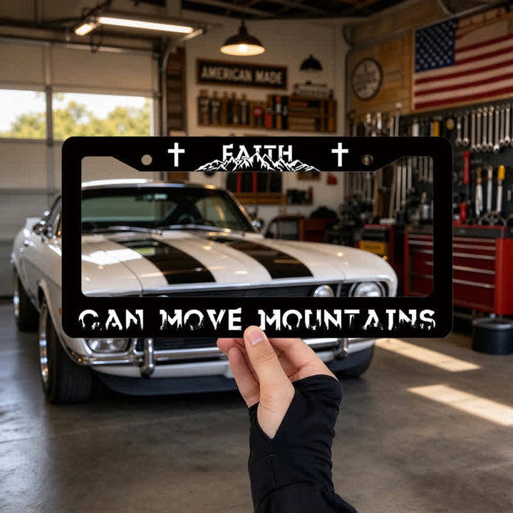 Christianartworkshop Mountain Silhouette Faith Inscription Car Frame: Reminder of Tender Heavenly Care - image 6