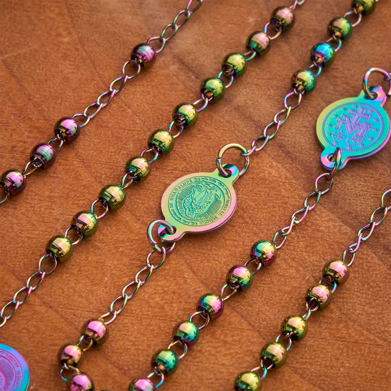 Christianartworkshop Our Lady Medal & Cross Ball Chain Rosary: Token of Gentle Divine Comfort - image 11