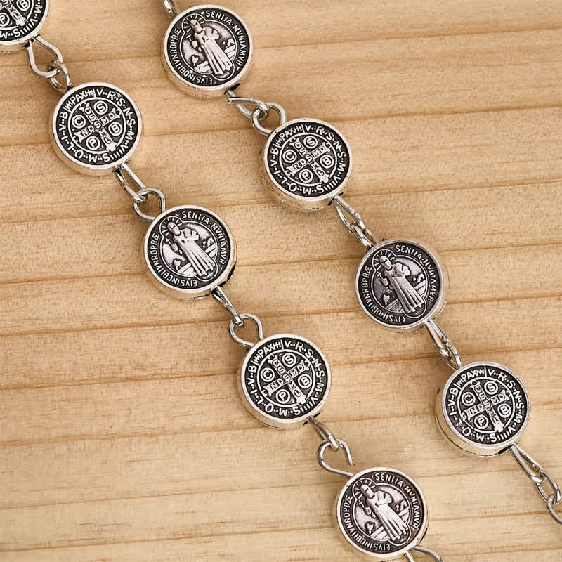 Christianartworkshop Engraved St Benedict Rosary Bracelet With Crucifix - image 8