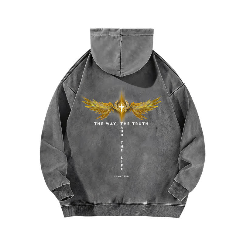 Christianartworkshop The Way The Truth And The Life Washed Hoodie - image 7