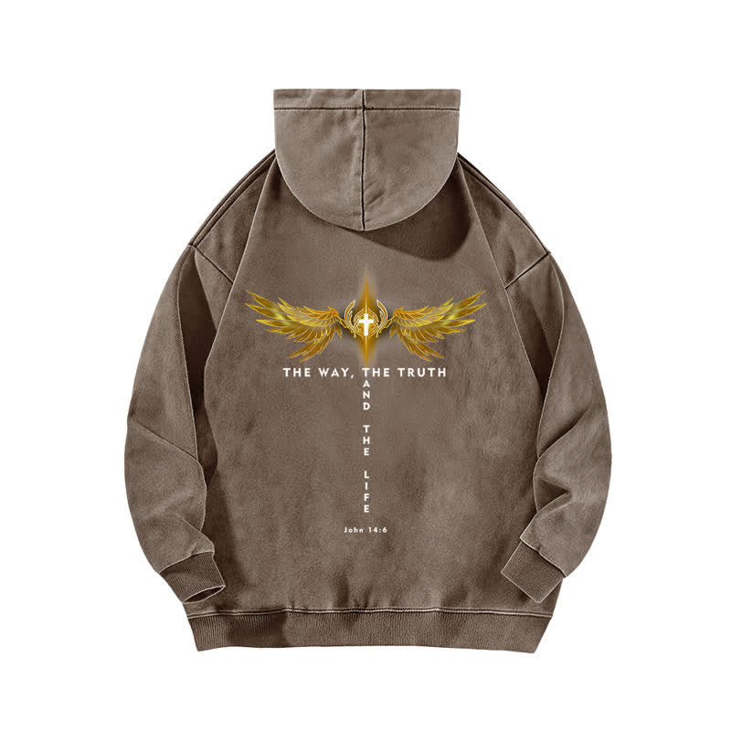 Christianartworkshop The Way The Truth And The Life Washed Hoodie - image 10