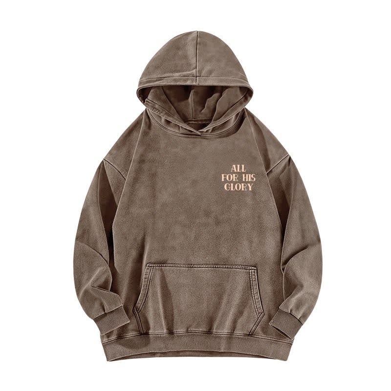 Christianartworkshop All For His Glory Verse Print Beige Washed Hoodie - image 14